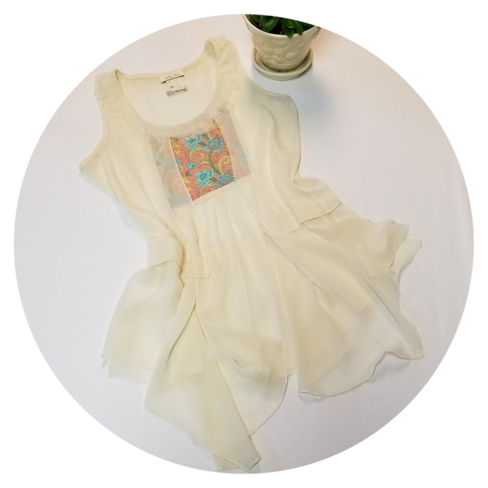 Matilda Jane Palisades Sheer Sleeveless Top Small